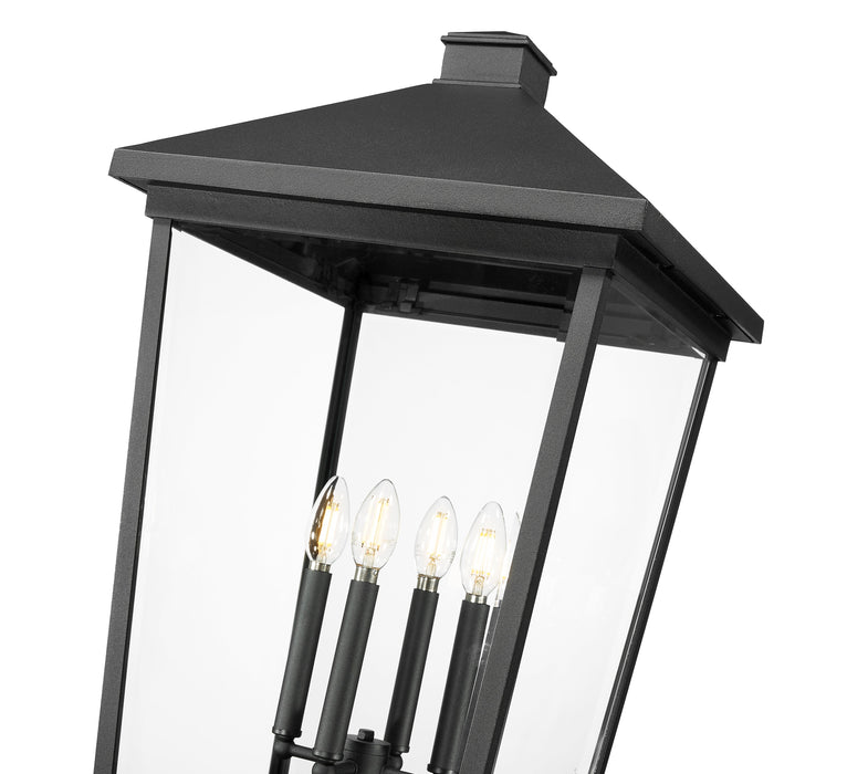 Outdoor Post Mounted Fixture Z-Lite 568PHXXLR-5010P-BK Black Beacon 4 Light Outdoor Post Mount Fixture Z-Lite
