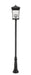 Outdoor Post Mounted Fixture Z-Lite 568PHXXLR-511P-BK Black Beacon 4 Light Outdoor Post Mounted Fixture Z-Lite