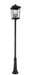 Outdoor Post Mounted Fixture Z-Lite 568PHXXLR-511P-BK Black Beacon 4 Light Outdoor Post Mounted Fixture Z-Lite