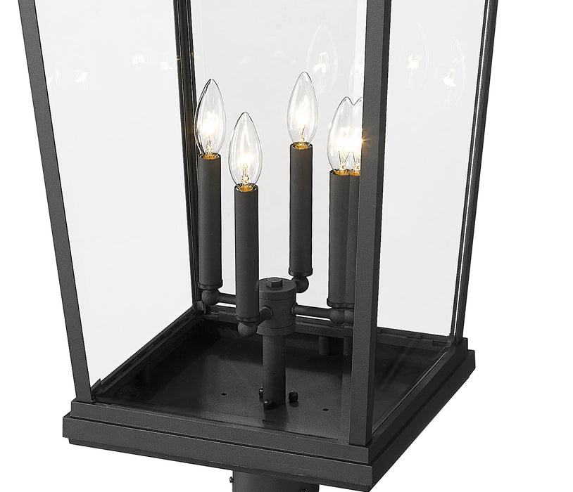Outdoor Post Mounted Fixture Z-Lite 568PHXXLR-511P-BK Black Beacon 4 Light Outdoor Post Mounted Fixture Z-Lite
