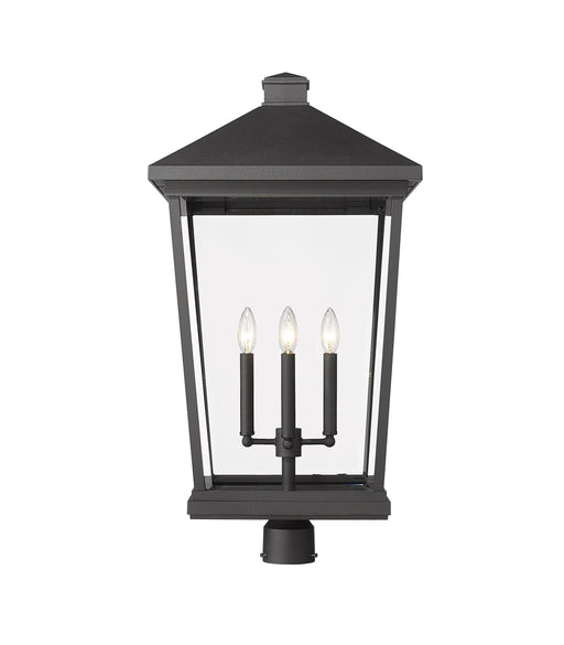 Outdoor Post Mount Fixture Z-Lite 568PHXXLR-BK Black Beacon 4 Light Outdoor Post Mount Fixture Z-Lite