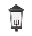 Outdoor Post Mount Fixture Z-Lite 568PHXXLR-BK Black Beacon 4 Light Outdoor Post Mount Fixture Z-Lite