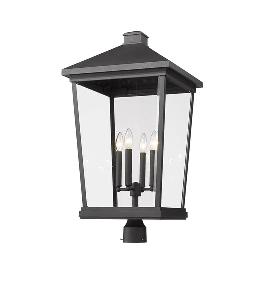 Outdoor Post Mount Fixture Z-Lite 568PHXXLR-BK Black Beacon 4 Light Outdoor Post Mount Fixture Z-Lite
