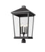 Outdoor Post Mount Fixture Z-Lite 568PHXXLR-BK Black Beacon 4 Light Outdoor Post Mount Fixture Z-Lite