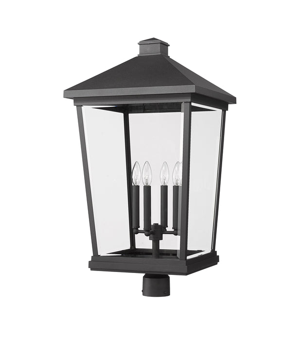 Outdoor Post Mount Fixture Z-Lite 568PHXXLR-BK Black Beacon 4 Light Outdoor Post Mount Fixture Z-Lite