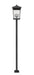 Outdoor Post Mounted Fixture Z-Lite 568PHXXLS-536P-BK Black Beacon 4 Light Outdoor Post Mounted Fixture Z-Lite