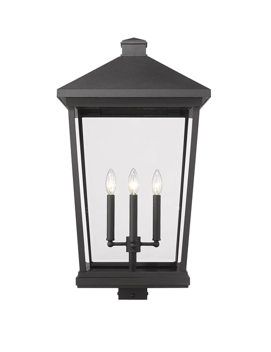 Outdoor Post Mount Fixture Z-Lite 568PHXXLS-BK Black Beacon 4 Light Outdoor Post Mount Fixture Z-Lite