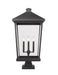 Outdoor Pier Mounted Fixture Z-Lite 568PHXXLS-SQPM-BK Black Beacon 4 Light Outdoor Pier Mounted Fixture Z-Lite