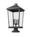 Outdoor Pier Mounted Fixture Z-Lite 568PHXXLS-SQPM-BK Black Beacon 4 Light Outdoor Pier Mounted Fixture Z-Lite