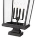 Outdoor Pier Mounted Fixture Z-Lite 568PHXXLS-SQPM-BK Black Beacon 4 Light Outdoor Pier Mounted Fixture Z-Lite