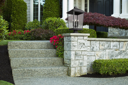 Outdoor Pier Mounted Fixture Z-Lite 568PHXXLS-SQPM-BK Black Beacon 4 Light Outdoor Pier Mounted Fixture Z-Lite