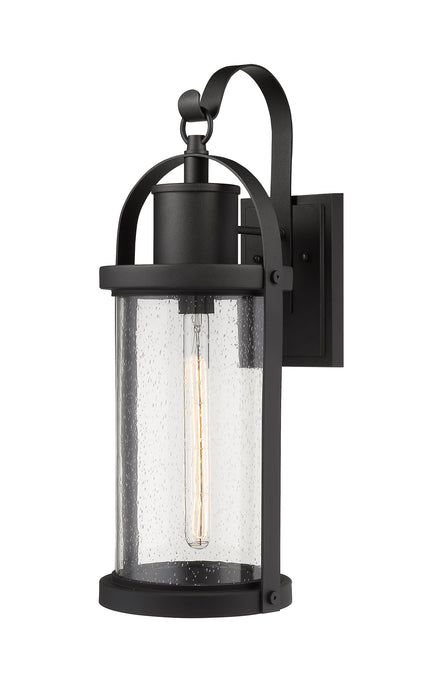 Outdoor Wall Light Z-Lite 569B-BK Black Roundhouse 1 Light Outdoor Wall Light Z-Lite