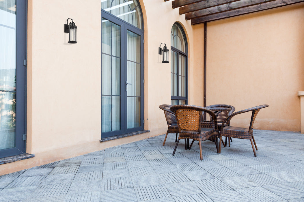 Outdoor Wall Light Z-Lite 569B-BK Black Roundhouse 1 Light Outdoor Wall Light Z-Lite