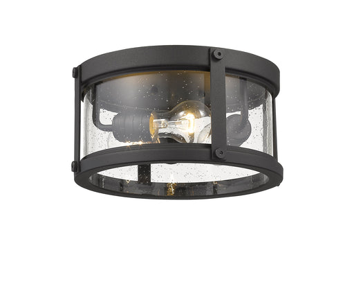 Outdoor Flush Mount Z-Lite 569F-BK Black Roundhouse 3 Light Outdoor Flush Mount Z-Lite