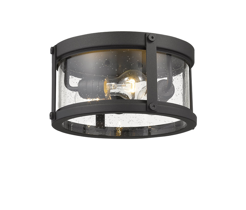 Outdoor Flush Mount Z-Lite 569F-BK Black Roundhouse 3 Light Outdoor Flush Mount Z-Lite