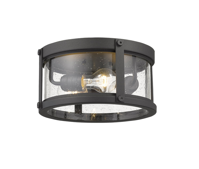 Outdoor Flush Mount Z-Lite 569F-BK Black Roundhouse 3 Light Outdoor Flush Mount Z-Lite