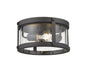 Outdoor Flush Mount Z-Lite 569F-BK Black Roundhouse 3 Light Outdoor Flush Mount Z-Lite