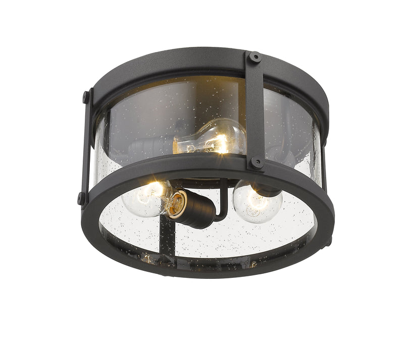 Outdoor Flush Mount Z-Lite 569F-BK Black Roundhouse 3 Light Outdoor Flush Mount Z-Lite