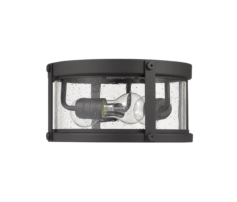 Outdoor Flush Mount Z-Lite 569F-BK Black Roundhouse 3 Light Outdoor Flush Mount Z-Lite