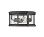 Outdoor Flush Mount Z-Lite 569F-BK Black Roundhouse 3 Light Outdoor Flush Mount Z-Lite