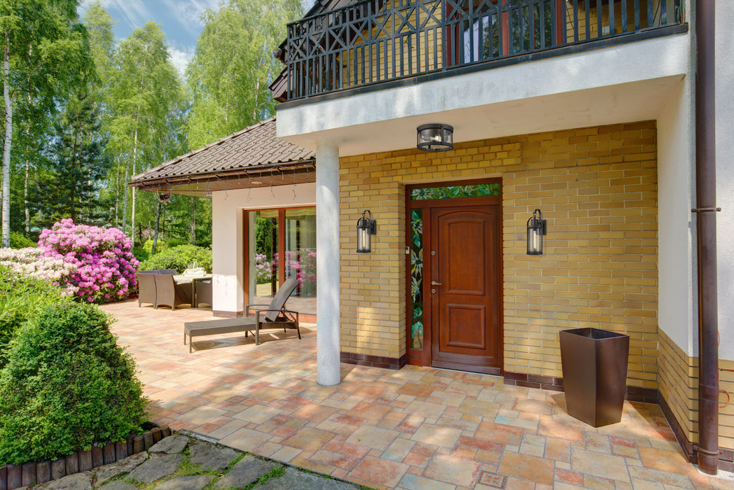 Outdoor Flush Mount Z-Lite 569F-BK Black Roundhouse 3 Light Outdoor Flush Mount Z-Lite