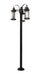 Outdoor Post Mounted Fixture Z-Lite 569MP3-567P-BK Black Roundhouse 3 Light Outdoor Post Mounted Fixture Z-Lite