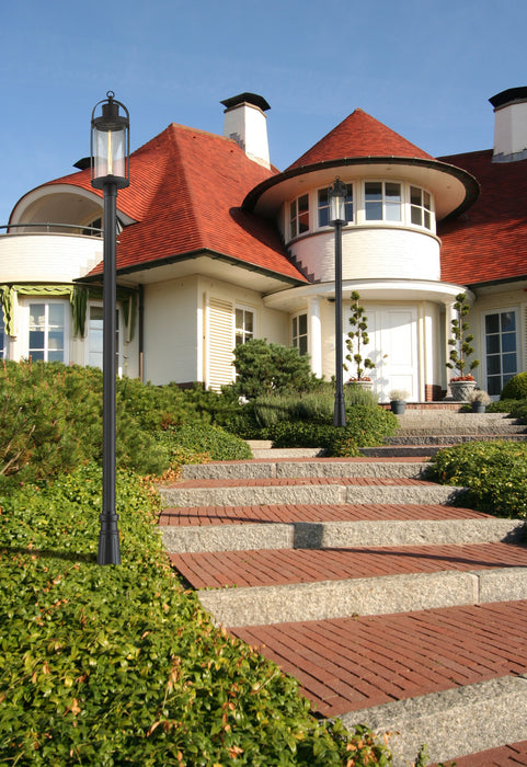 Outdoor Post Mounted Fixture Z-Lite 569PHB-519P-BK Black Roundhouse 1 Light Outdoor Post Mounted Fixture Z-Lite