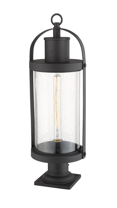 Outdoor Pier Mounted Fixture Z-Lite 569PHB-533PM-BK Black Roundhouse 1 Light Outdoor Pier Mounted Fixture Z-Lite