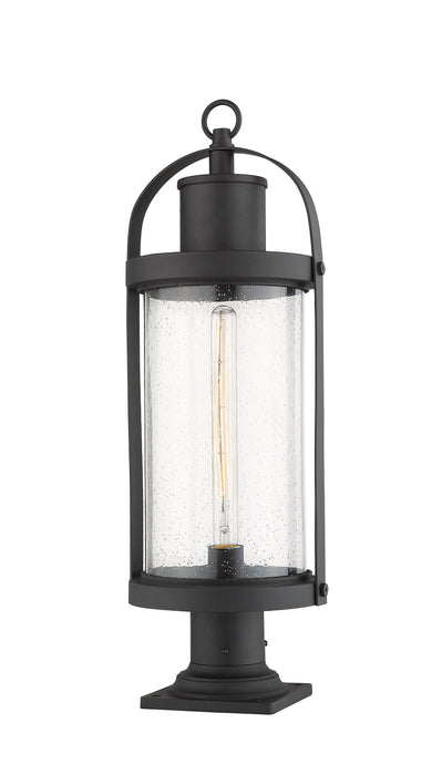 Outdoor Pier Mounted Fixture Z-Lite 569PHB-533PM-BK Black Roundhouse 1 Light Outdoor Pier Mounted Fixture Z-Lite