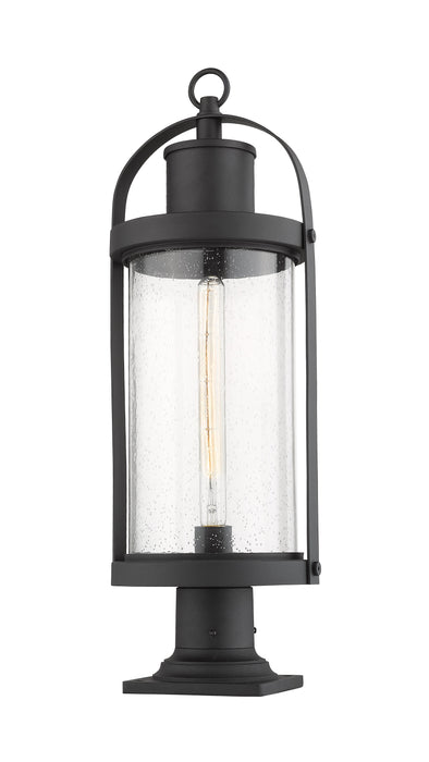 Outdoor Pier Mounted Fixture Z-Lite 569PHB-533PM-BK Black Roundhouse 1 Light Outdoor Pier Mounted Fixture Z-Lite