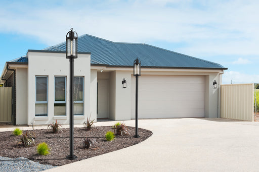 Outdoor Post Mounted Fixture Z-Lite 569PHB-567P-BK Black Roundhouse 1 Light Outdoor Post Mounted Fixture Z-Lite