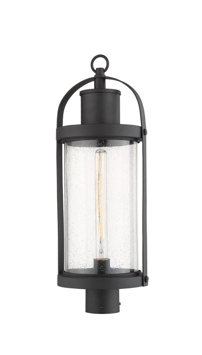 Outdoor Post Mount Fixture Z-Lite 569PHB-BK Black Roundhouse 1 Light Outdoor Post Mount Fixture Z-Lite