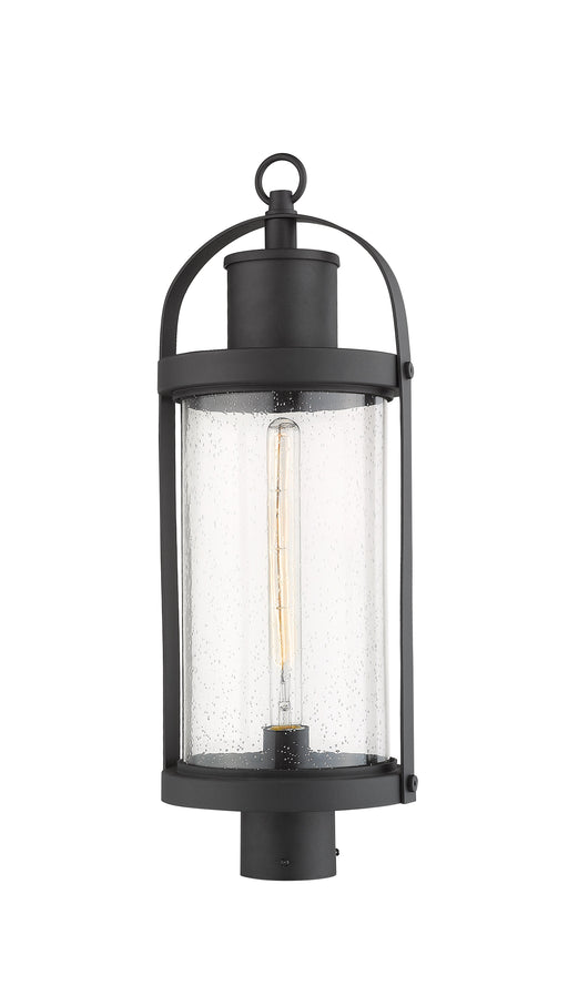 Outdoor Post Mount Fixture Z-Lite 569PHB-BK Black Roundhouse 1 Light Outdoor Post Mount Fixture Z-Lite