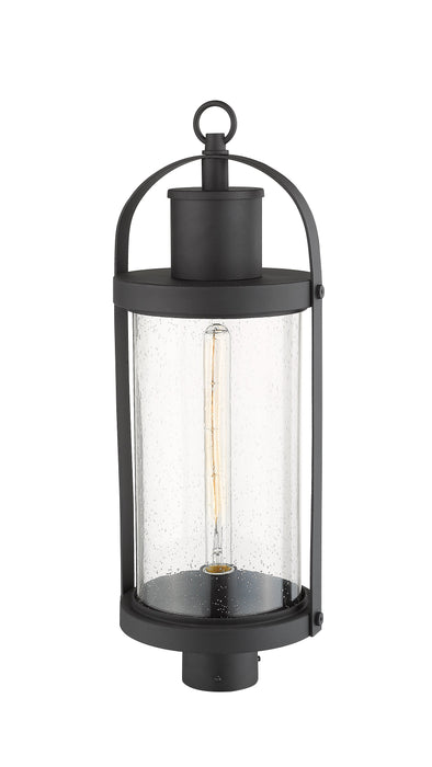 Outdoor Post Mount Fixture Z-Lite 569PHB-BK Black Roundhouse 1 Light Outdoor Post Mount Fixture Z-Lite