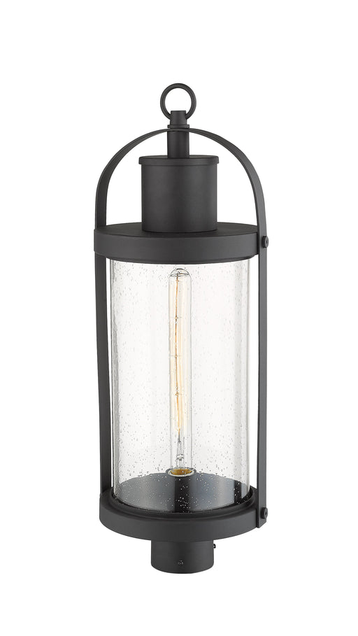 Outdoor Post Mount Fixture Z-Lite 569PHB-BK Black Roundhouse 1 Light Outdoor Post Mount Fixture Z-Lite
