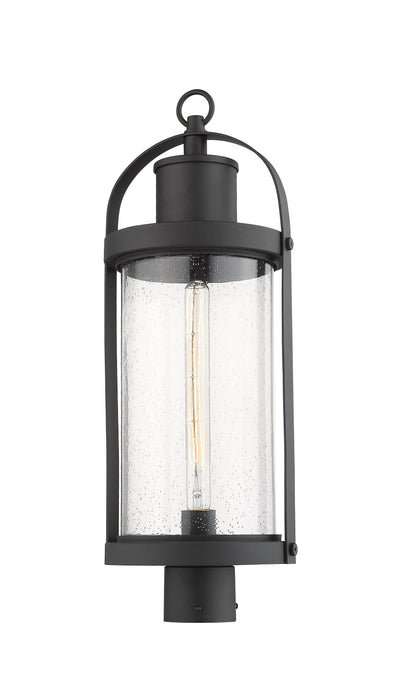Outdoor Post Mount Fixture Z-Lite 569PHB-BK Black Roundhouse 1 Light Outdoor Post Mount Fixture Z-Lite