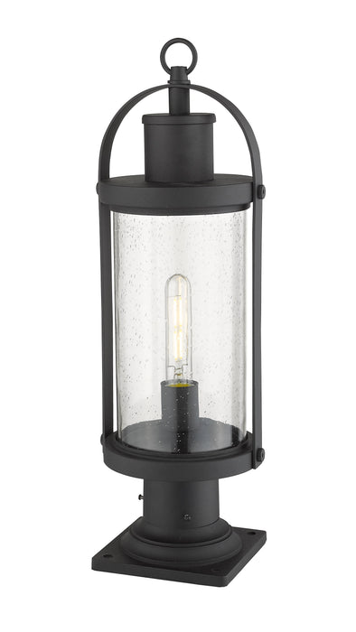 Outdoor Pier Mounted Fixture Z-Lite 569PHM-533PM-BK Black Roundhouse 1 Light Outdoor Pier Mounted Fixture Z-Lite