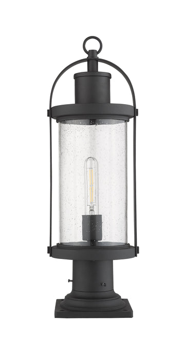 Outdoor Pier Mounted Fixture Z-Lite 569PHM-533PM-BK Black Roundhouse 1 Light Outdoor Pier Mounted Fixture Z-Lite