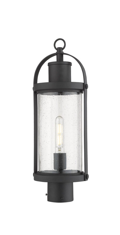 Outdoor Post Mount Fixture Z-Lite 569PHM-BK Black Roundhouse 1 Light Outdoor Post Mount Fixture Z-Lite