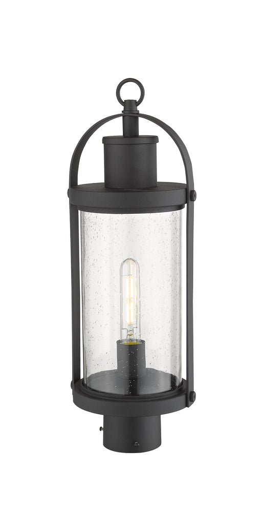 Outdoor Post Mount Fixture Z-Lite 569PHM-BK Black Roundhouse 1 Light Outdoor Post Mount Fixture Z-Lite