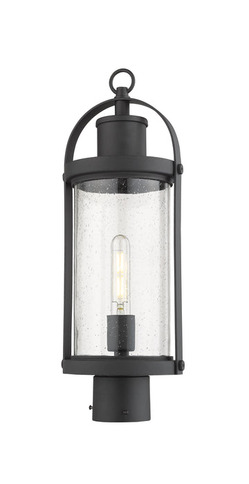 Outdoor Post Mount Fixture Z-Lite 569PHM-BK Black Roundhouse 1 Light Outdoor Post Mount Fixture Z-Lite