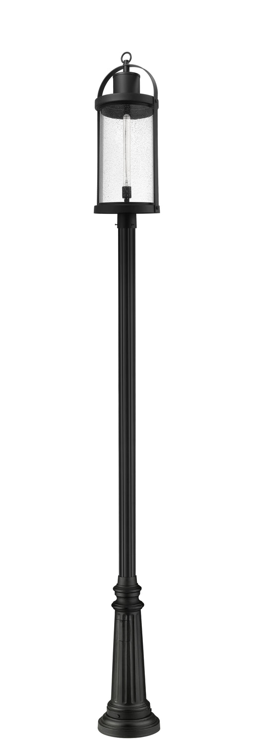 Outdoor Post Mounted Fixture Z-Lite 569PHXL-511P-BK Black Roundhouse 1 Light Outdoor Post Mounted Fixture Z-Lite