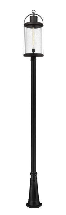 Outdoor Post Mounted Fixture Z-Lite 569PHXL-519P-BK Black Roundhouse 1 Light Outdoor Post Mounted Fixture Z-Lite