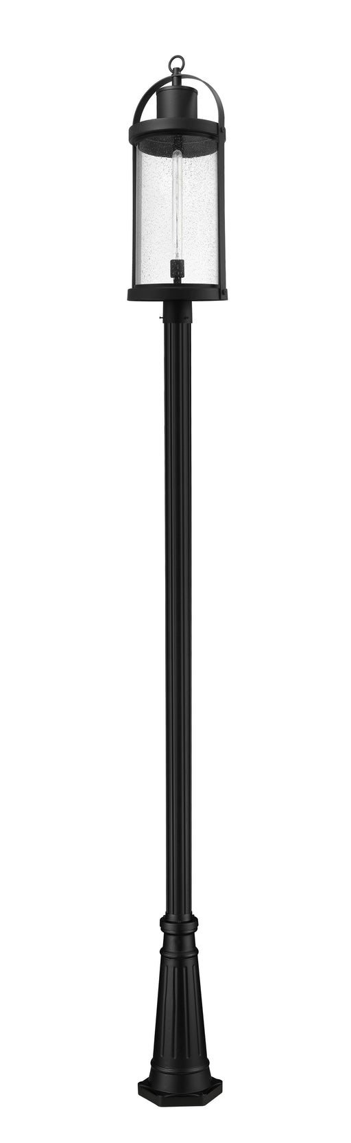 Outdoor Post Mounted Fixture Z-Lite 569PHXL-519P-BK Black Roundhouse 1 Light Outdoor Post Mounted Fixture Z-Lite