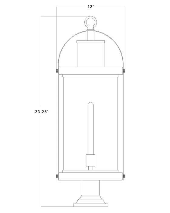 Outdoor Pier Mounted Fixture Z-Lite 569PHXL-533PM-BK Black Roundhouse 1 Light Outdoor Pier Mounted Fixture Z-Lite