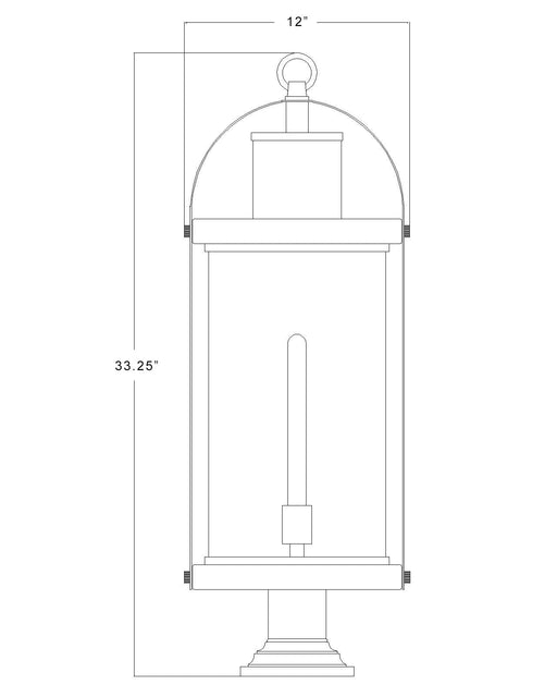 Outdoor Pier Mounted Fixture Z-Lite 569PHXL-533PM-BK Black Roundhouse 1 Light Outdoor Pier Mounted Fixture Z-Lite