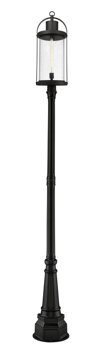 Outdoor Post Mounted Fixture Z-Lite 569PHXL-564P-BK Black Roundhouse 1 Light Outdoor Post Mounted Fixture Z-Lite