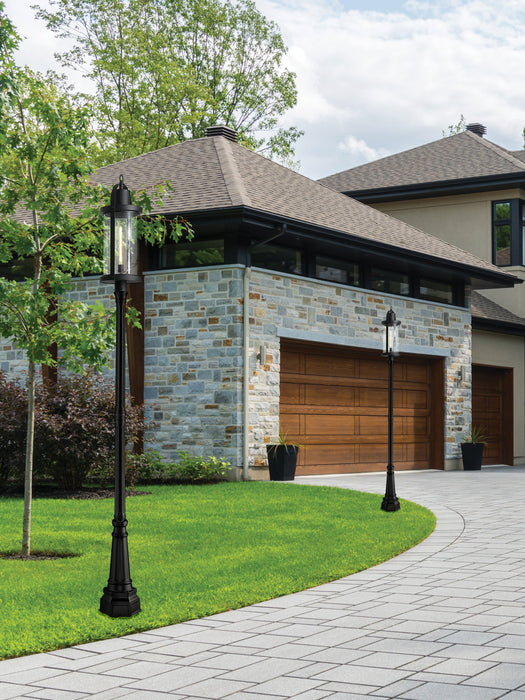 Outdoor Post Mounted Fixture Z-Lite 569PHXL-564P-BK Black Roundhouse 1 Light Outdoor Post Mounted Fixture Z-Lite