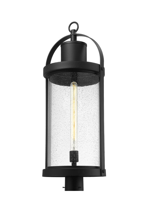 Outdoor Post Mount Fixture Z-Lite 569PHXL-BK Black Roundhouse 1 Light Outdoor Post Mount Fixture Z-Lite