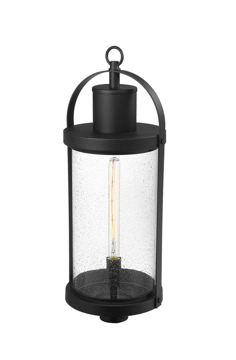 Outdoor Post Mount Fixture Z-Lite 569PHXL-BK Black Roundhouse 1 Light Outdoor Post Mount Fixture Z-Lite